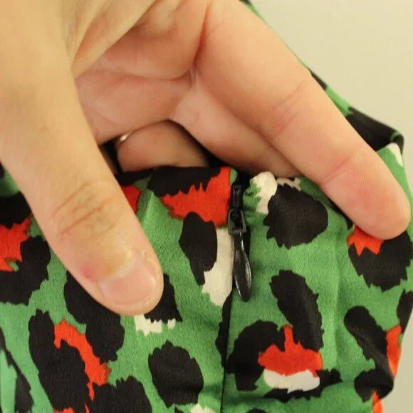 Choosy Green Animal Print One Sleeve Dress Size XL - Picture 12 of 13